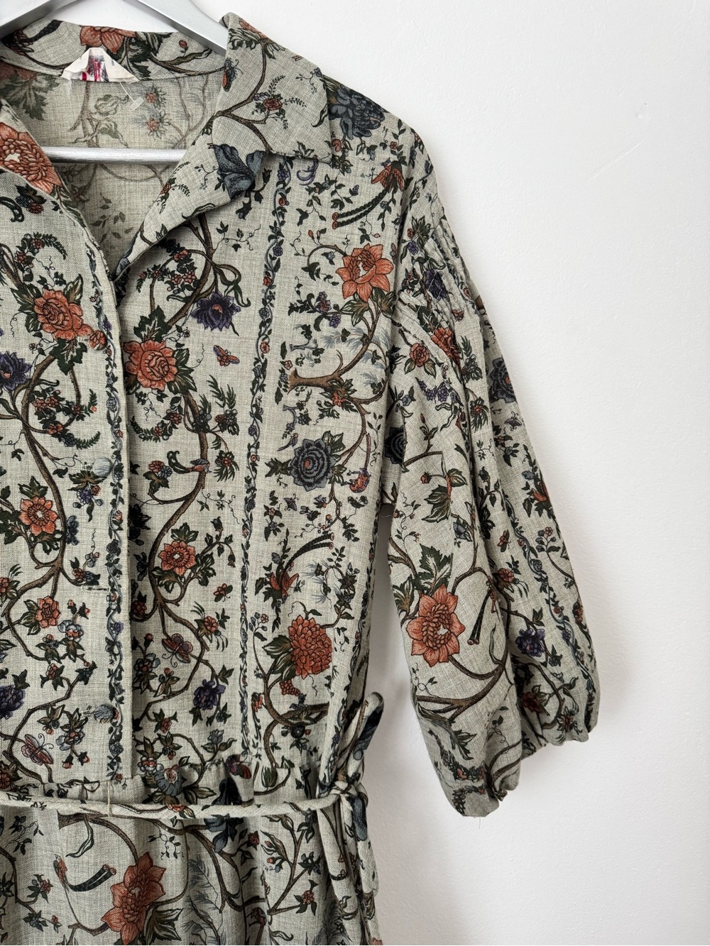 Vintage Floral Lantern Sleeve Size 18 Dress
